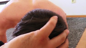 cash-hungry legal age teenager enjoying painfully butt pounding in POV